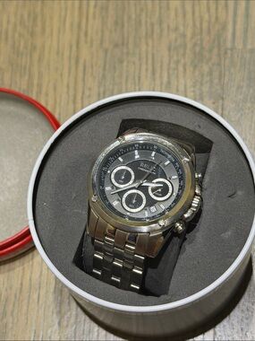 Relic Men's Silver Watch with Black Multi-Function Dial